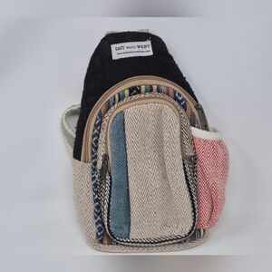 East Meets West Hamp And Cotton Sling Bag